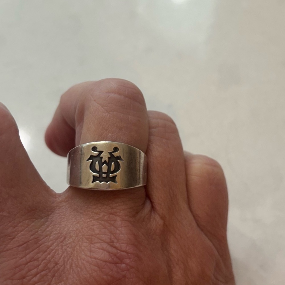 James Avery Silver Men's Ring with Artistic Symbol
